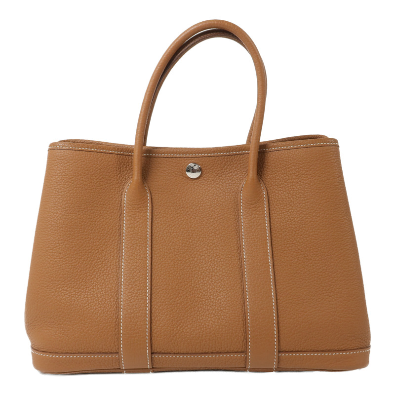 HERMES Country皮革Garden Party TPM手挽袋Gold-1