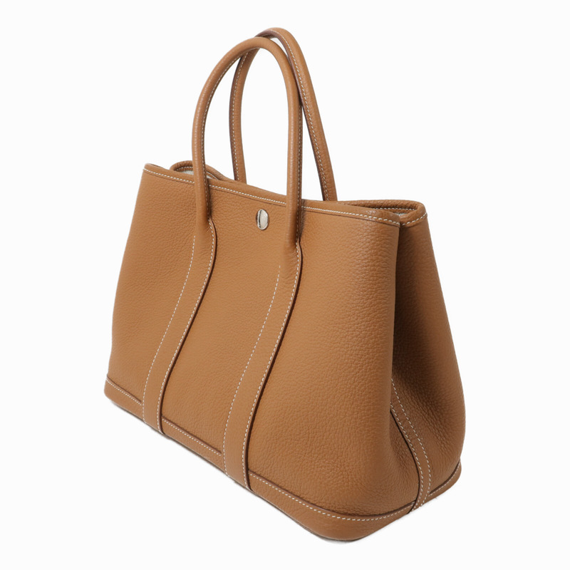 HERMES Country皮革Garden Party TPM手挽袋Gold-2