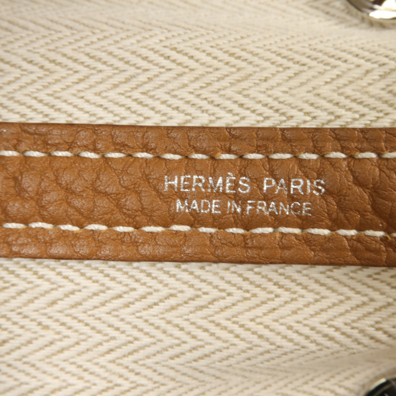 HERMES Country皮革Garden Party TPM手挽袋Gold-5