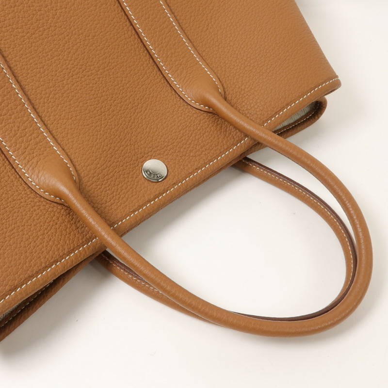 HERMES Country皮革Garden Party TPM手挽袋Gold-7
