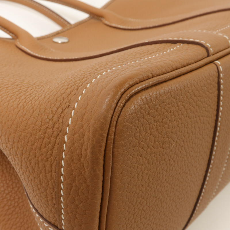 HERMES Country皮革Garden Party TPM手挽袋Gold-10