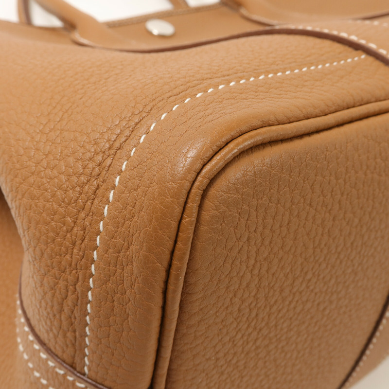 HERMES Country皮革Garden Party TPM手挽袋Gold-12
