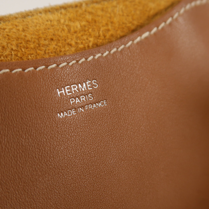 HERMES Clemence皮革In The Loop 18手挽袋Gold-7
