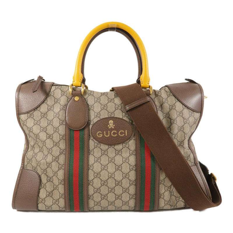 GUCCI 塗層帆布GG Supreme Duffle Bag手挽肩背兩用袋-0