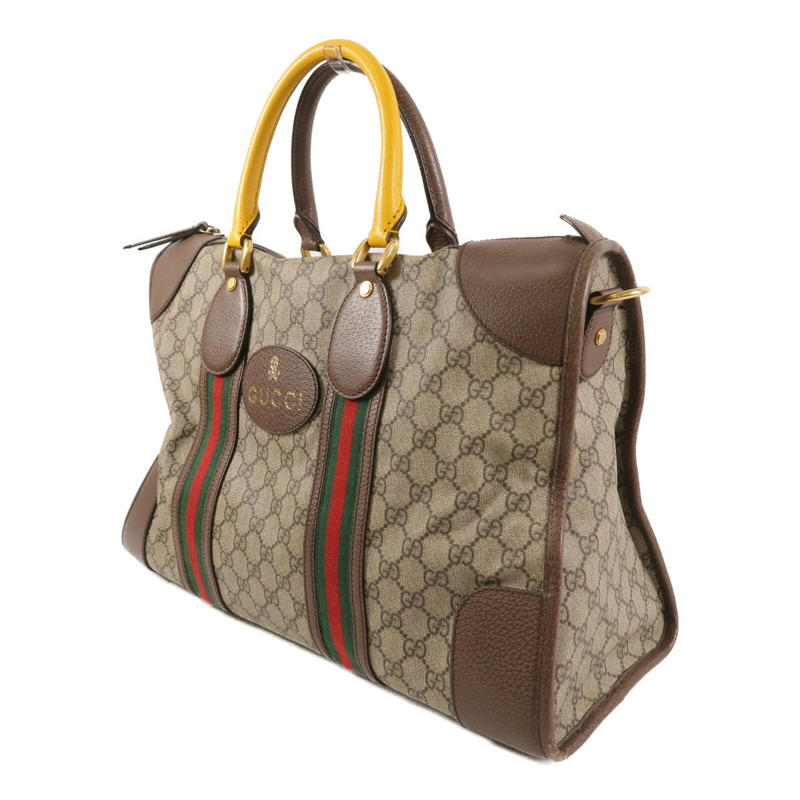 GUCCI 塗層帆布GG Supreme Duffle Bag手挽肩背兩用袋-2