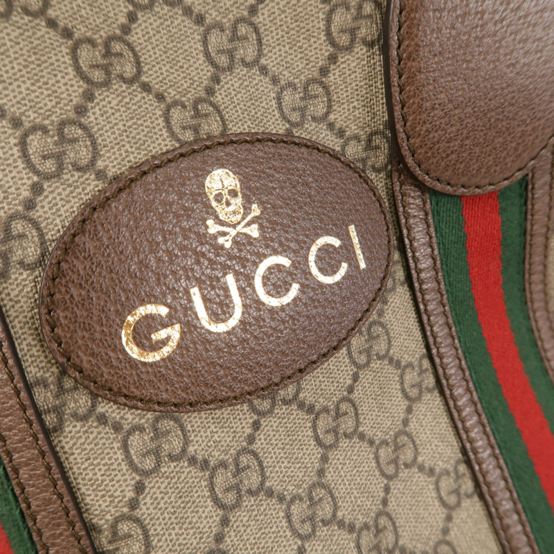 GUCCI 塗層帆布GG Supreme Duffle Bag手挽肩背兩用袋-5