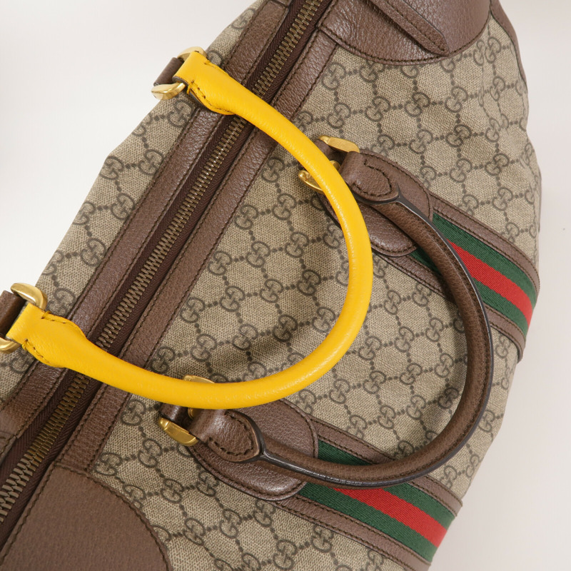 GUCCI 塗層帆布GG Supreme Duffle Bag手挽肩背兩用袋-10