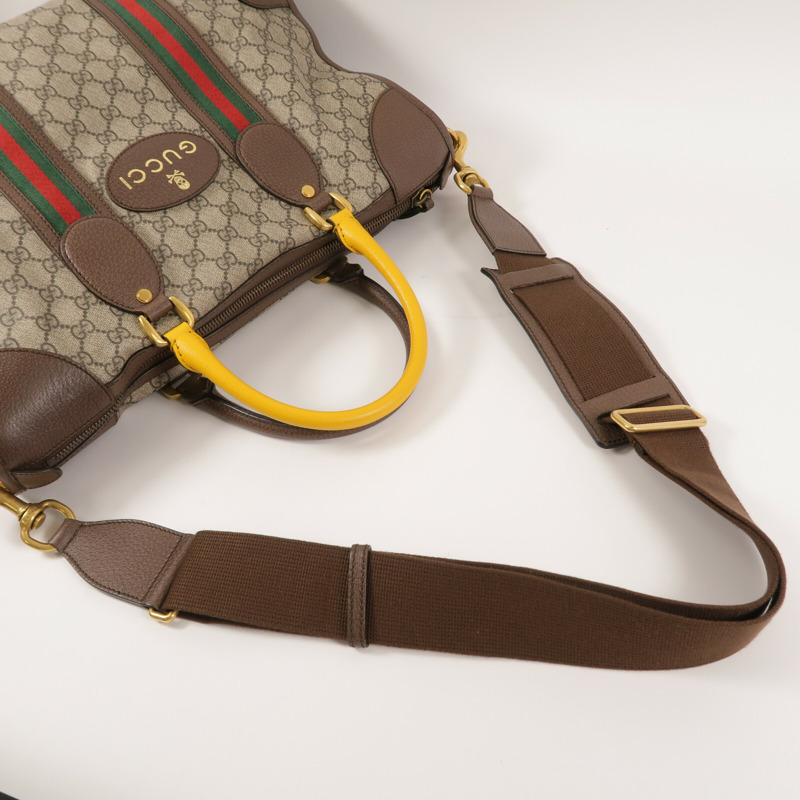 GUCCI 塗層帆布GG Supreme Duffle Bag手挽肩背兩用袋-11