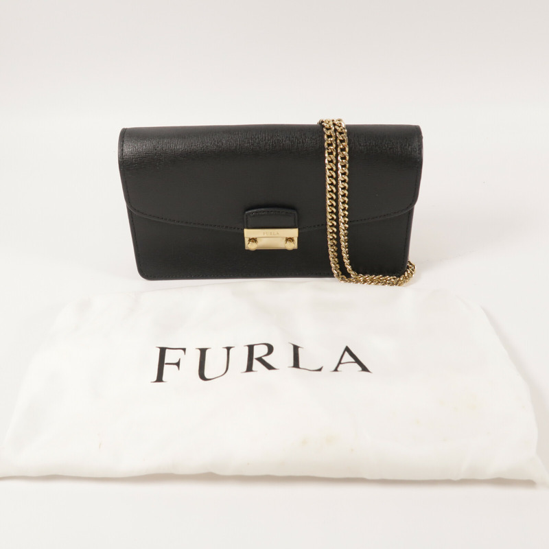 Furla 牛皮皮革Chain Shoulder Bag鏈帶肩背袋-13