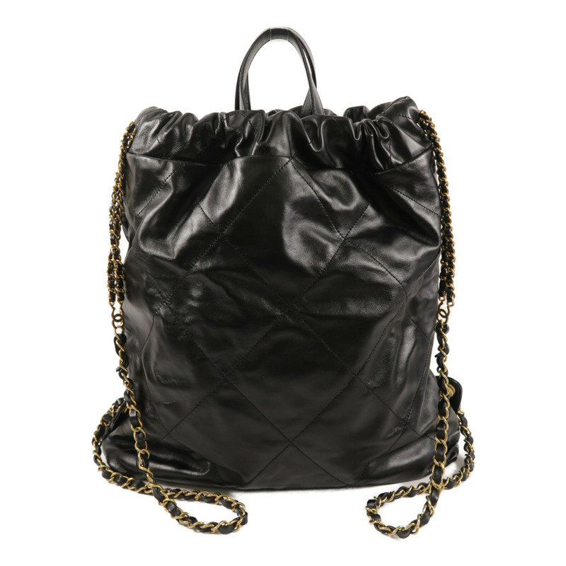 CHANEL 牛皮皮革Chanel 22 Backpack鏈帶背包-1