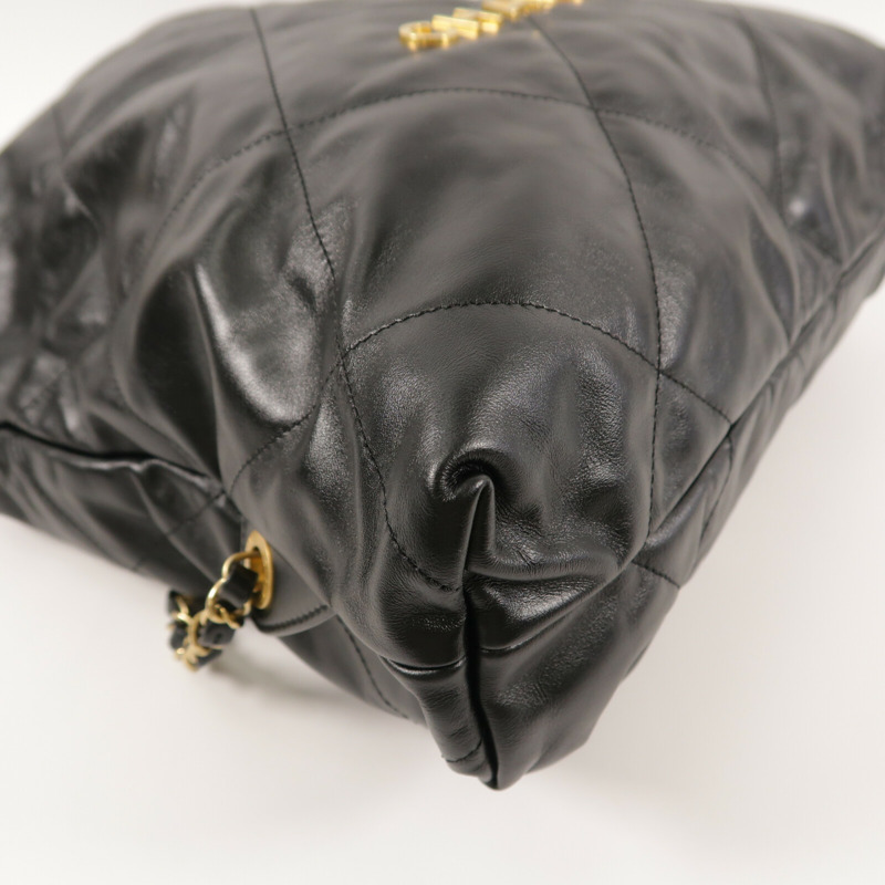 CHANEL 牛皮皮革Chanel 22 Backpack鏈帶背包-12
