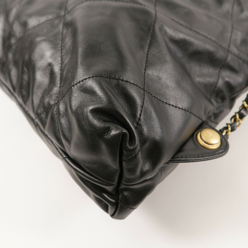 CHANEL 牛皮皮革Chanel 22 Backpack鏈帶背包-13