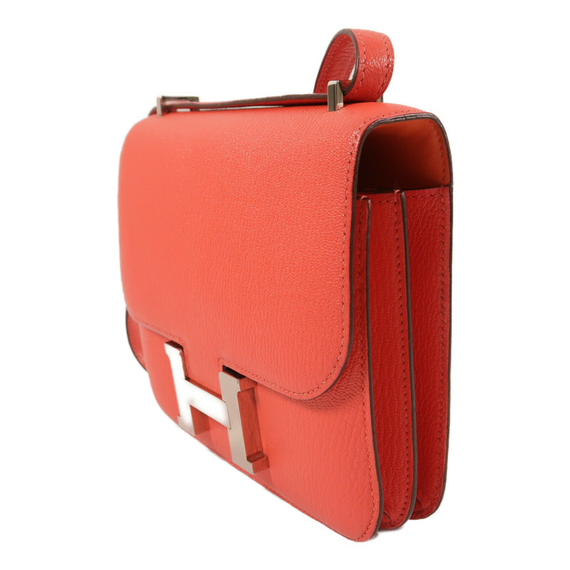 HERMES Chevre皮革Constance Mini肩背袋Rose Jaipur-2