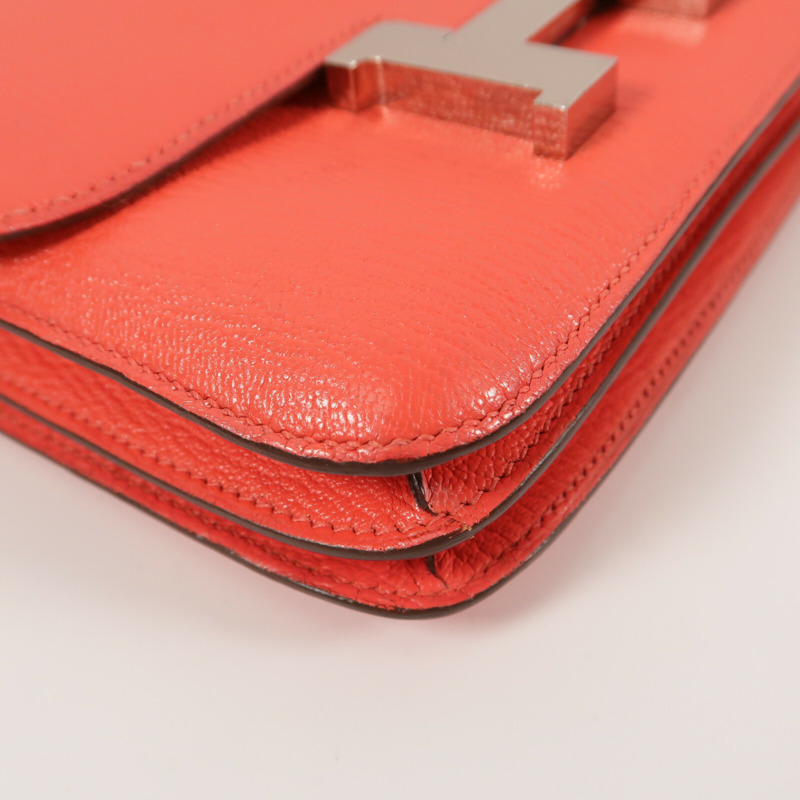 HERMES Chevre皮革Constance Mini肩背袋Rose Jaipur-10