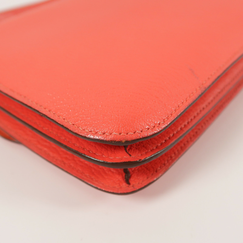HERMES Chevre皮革Constance Mini肩背袋Rose Jaipur-13