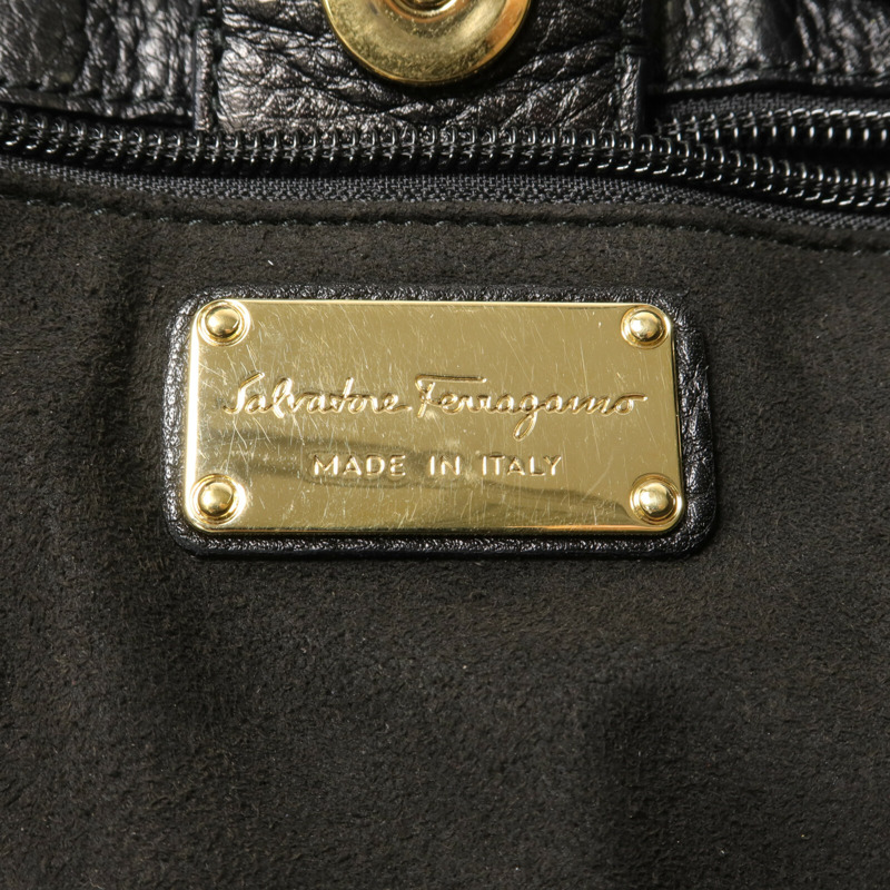 Salvatore Ferragamo 牛皮皮革Gancini手挽袋-5