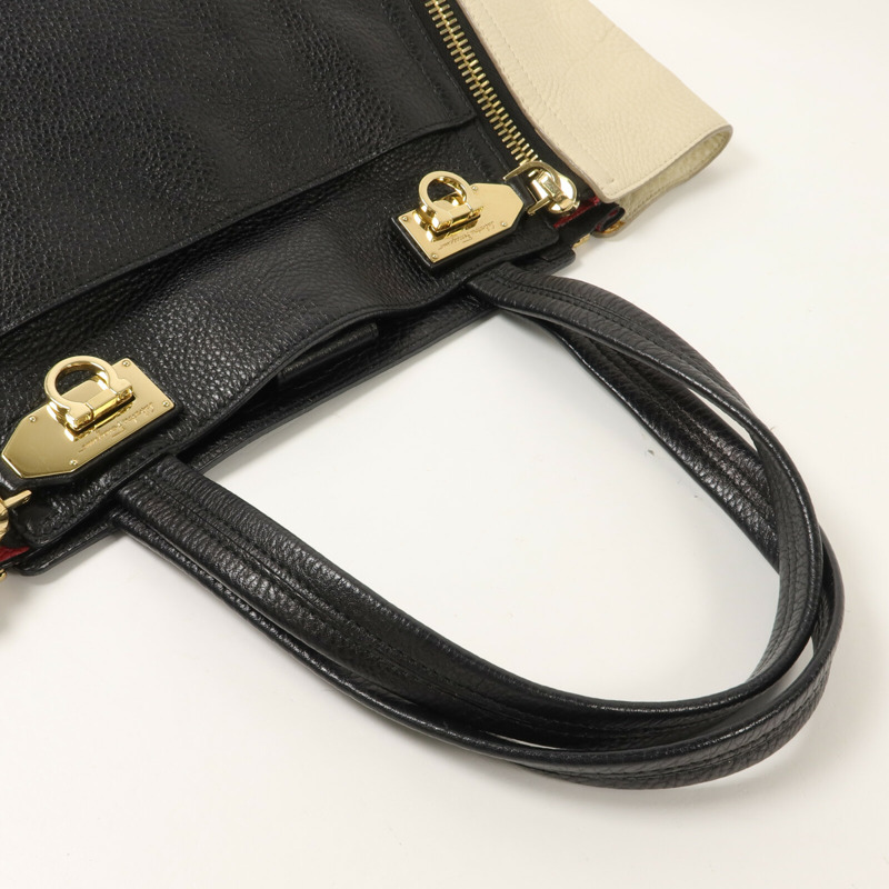 Salvatore Ferragamo 牛皮皮革Gancini手挽袋-7