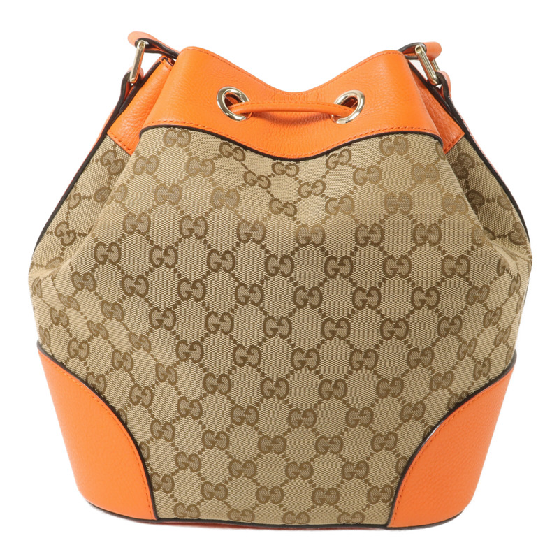 GUCCI 帆布/牛皮皮革GG Canvas Bucket肩背袋-1