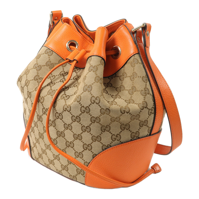 GUCCI 帆布/牛皮皮革GG Canvas Bucket肩背袋-2