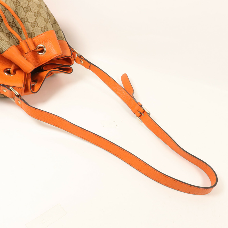 GUCCI 帆布/牛皮皮革GG Canvas Bucket肩背袋-7