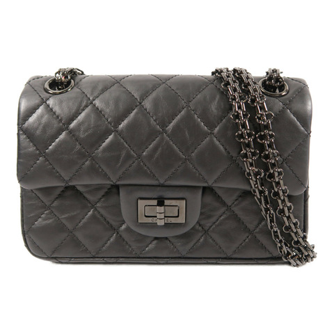 CHANEL 牛皮皮革2.55 Mini鏈帶肩背袋