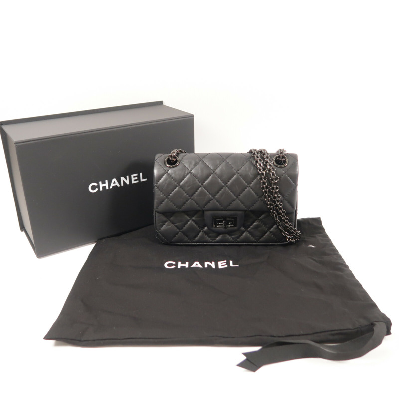 CHANEL 牛皮皮革2.55 Mini鏈帶肩背袋-15