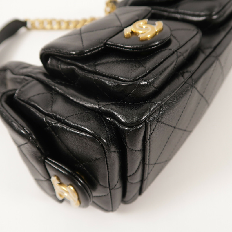CHANEL 羊皮皮革25C Hobo Bag鏈帶肩背袋-12