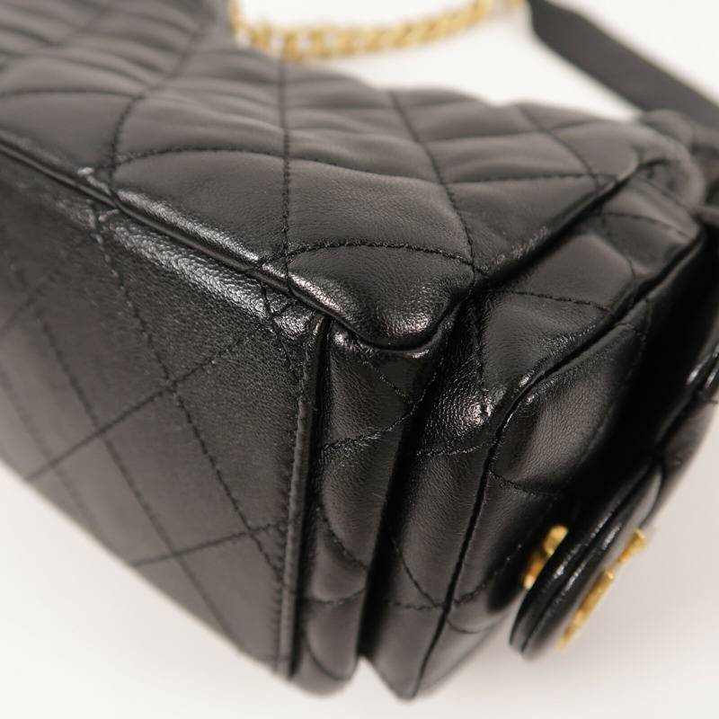 CHANEL 羊皮皮革25C Hobo Bag鏈帶肩背袋-13