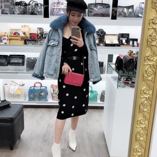 東區正精品㊣CHANEL WOC 香奈兒 桃紅色牛皮銀釦銀鍊肩背手拿斜背包發財包 RZ0157-1
