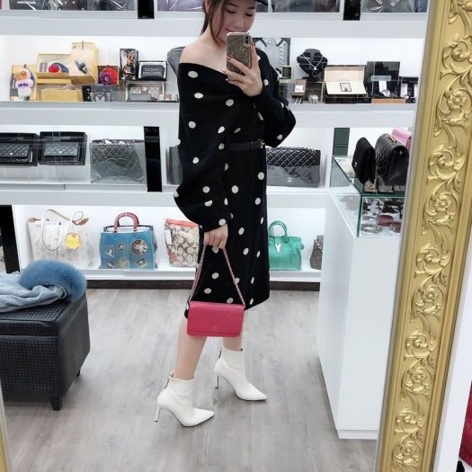 東區正精品㊣CHANEL WOC 香奈兒 桃紅色牛皮銀釦銀鍊肩背手拿斜背包發財包 RZ0157-2
