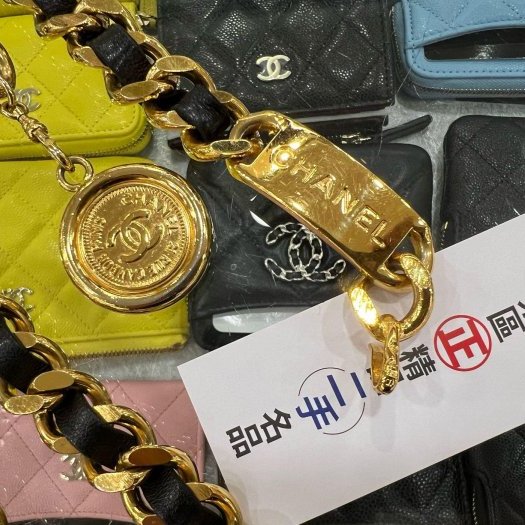 東區正精品㊣CHANEL 香奈兒金色皮穿鍊金幣圓牌腰鍊帶腰鍊 RZ4406-3