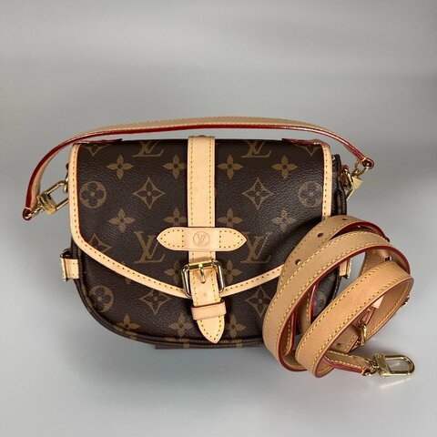 LV M46740/晶片款 老花雙子星Saumur BB肩背包