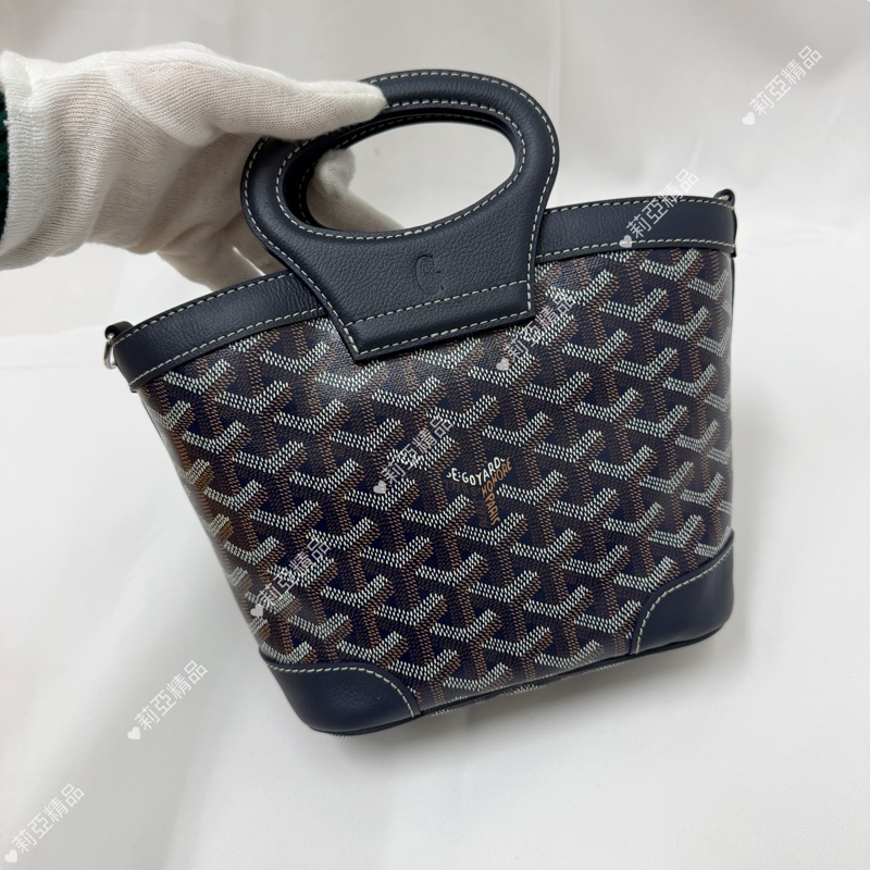 莉亞精品♡Goyard 水桶包 深藍 近新美包-2