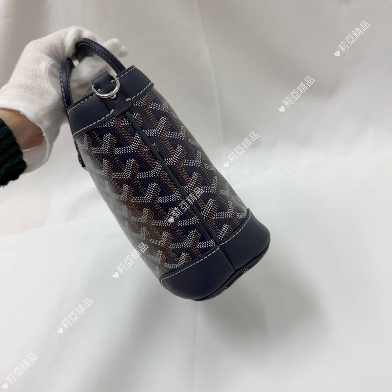 莉亞精品♡Goyard 水桶包 深藍 近新美包-5