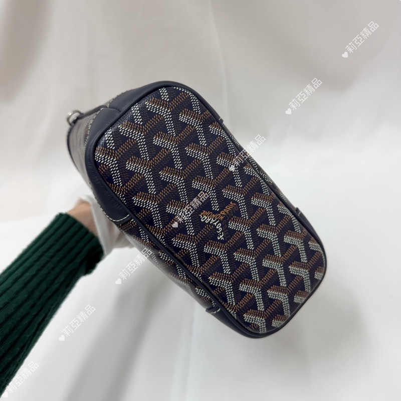 莉亞精品♡Goyard 水桶包 深藍 近新美包-6