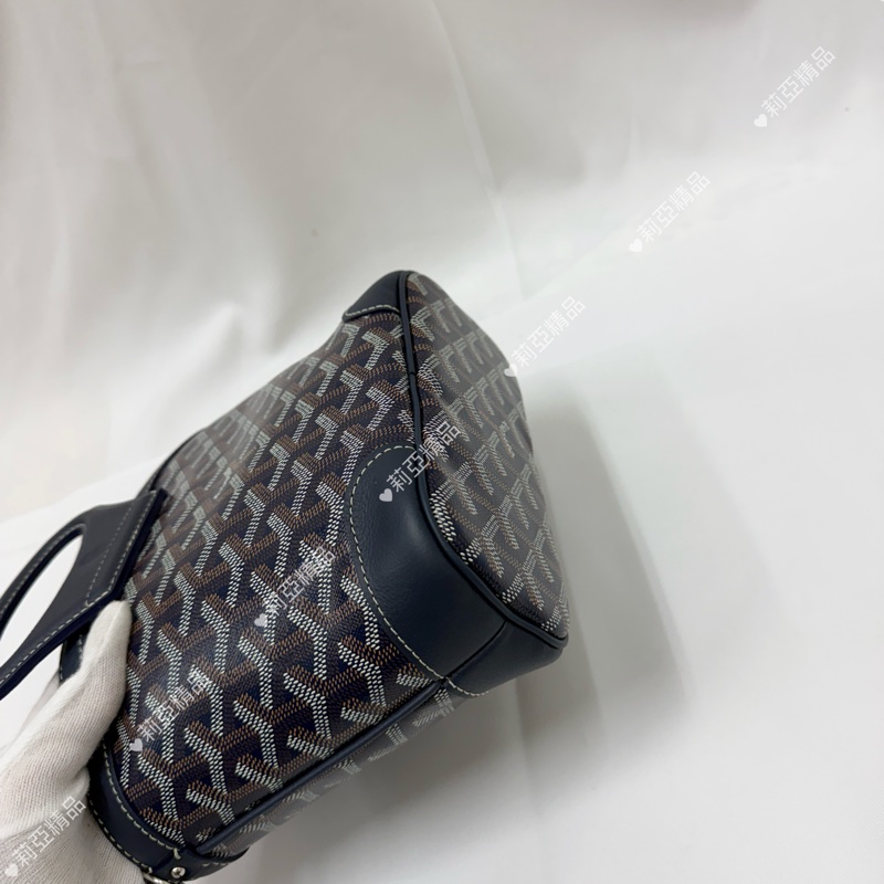 莉亞精品♡Goyard 水桶包 深藍 近新美包-11
