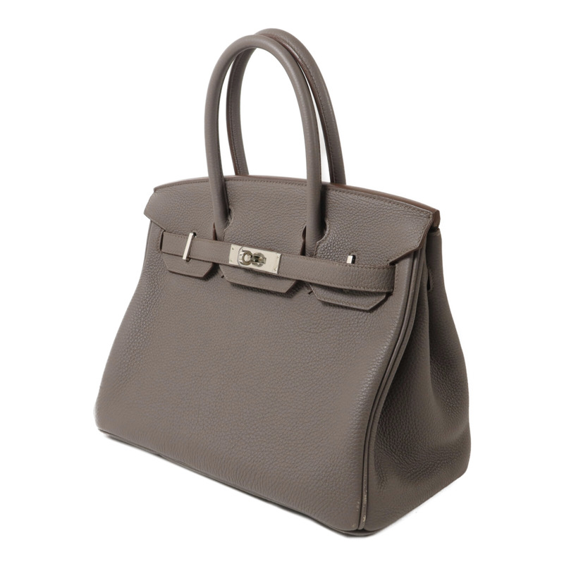 HERMES Togo皮革Birkin 30手挽袋Etain-2