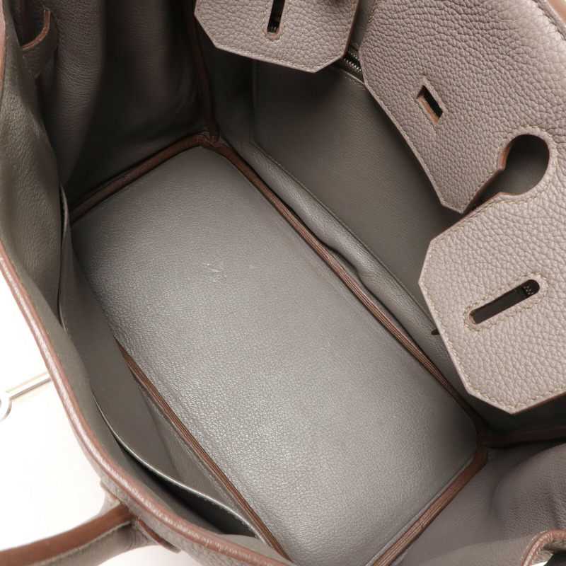 HERMES Togo皮革Birkin 30手挽袋Etain-4