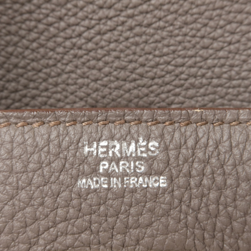 HERMES Togo皮革Birkin 30手挽袋Etain-5