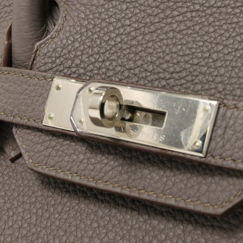 HERMES Togo皮革Birkin 30手挽袋Etain-8