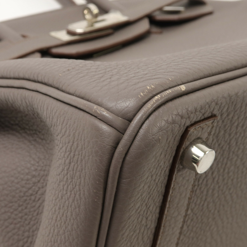 HERMES Togo皮革Birkin 30手挽袋Etain-9