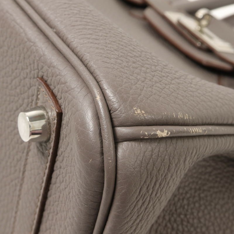 HERMES Togo皮革Birkin 30手挽袋Etain-10