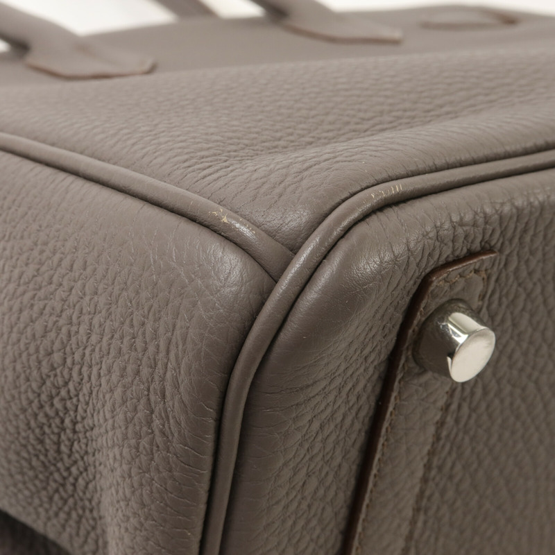 HERMES Togo皮革Birkin 30手挽袋Etain-11
