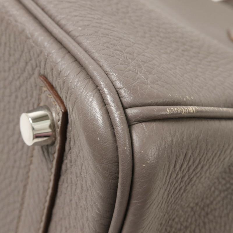 HERMES Togo皮革Birkin 30手挽袋Etain-12