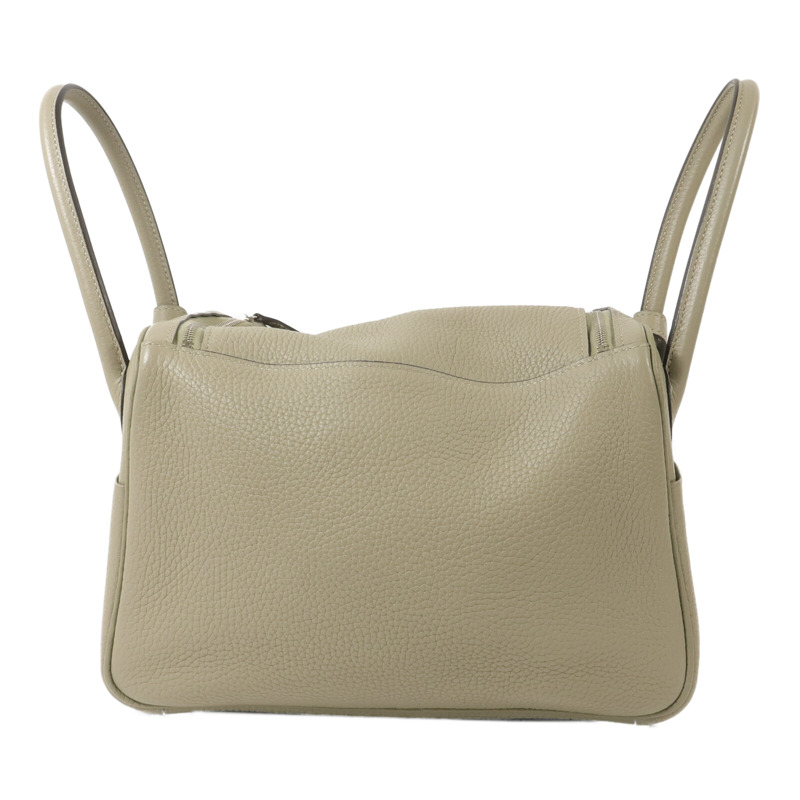 HERMES Clemence皮革Lindy 26手挽肩背兩用袋Sauge-2