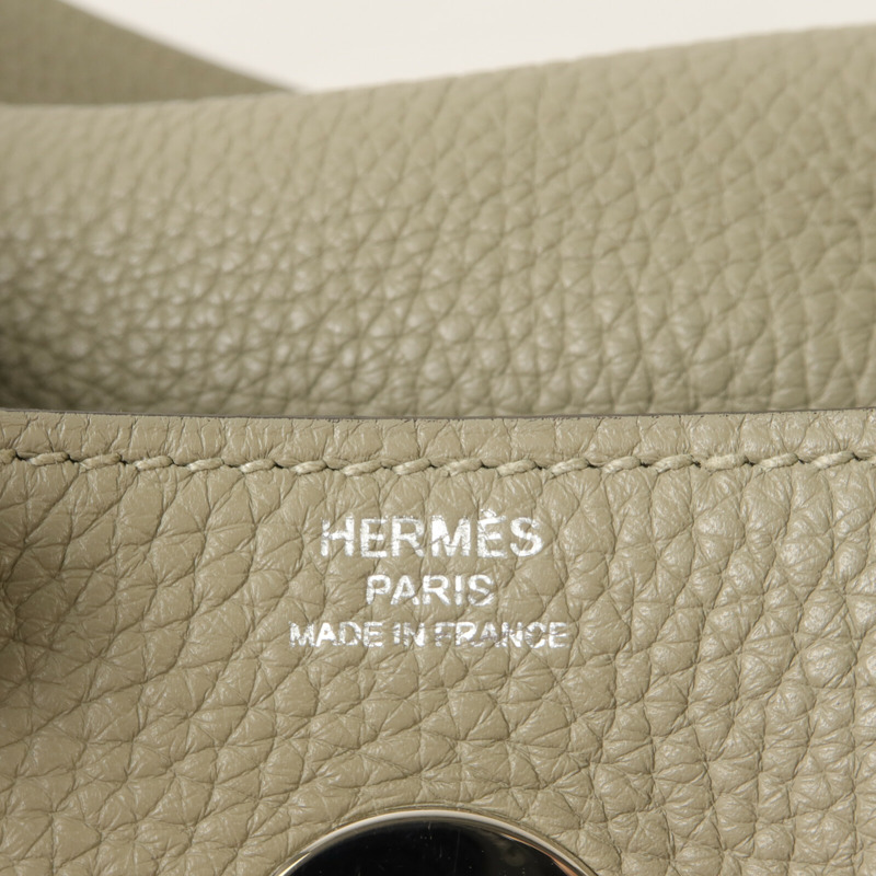 HERMES Clemence皮革Lindy 26手挽肩背兩用袋Sauge-5