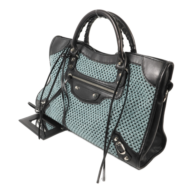 BALENCIAGA 牛皮皮革/Raffia Neo Classic City手挽肩背兩用袋-2