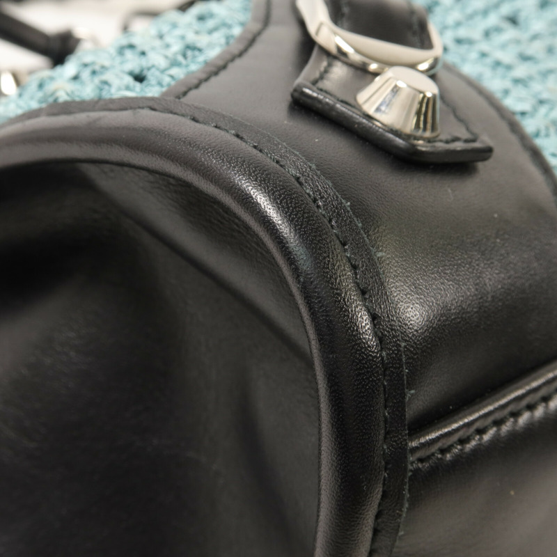 BALENCIAGA 牛皮皮革/Raffia Neo Classic City手挽肩背兩用袋-9