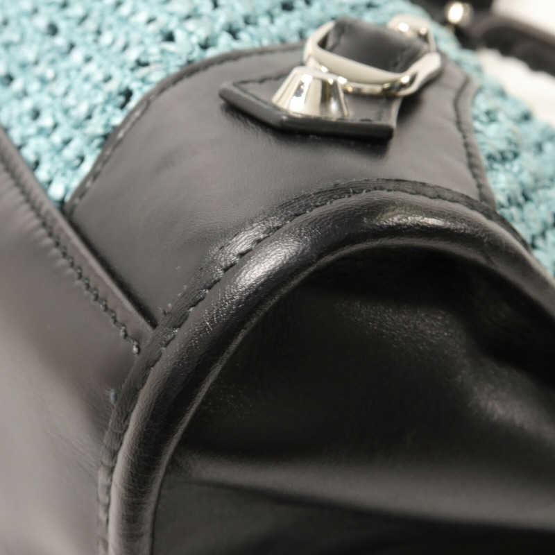 BALENCIAGA 牛皮皮革/Raffia Neo Classic City手挽肩背兩用袋-10