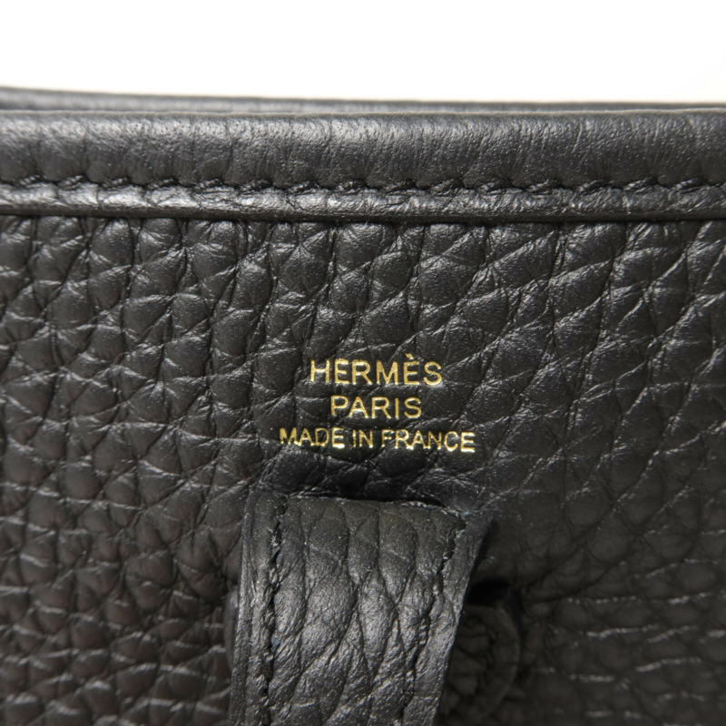 HERMES Clemence皮革Evelyne TPM肩背袋Noir-5